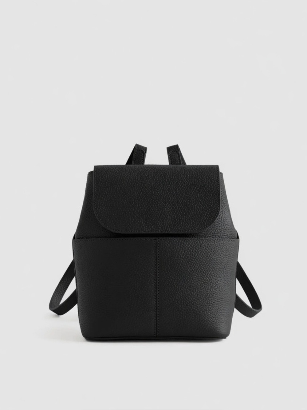 Quince Italian Leather Small Backpack in Black 955